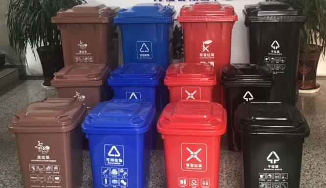 塑料分类垃圾桶这阵风有九级！！
